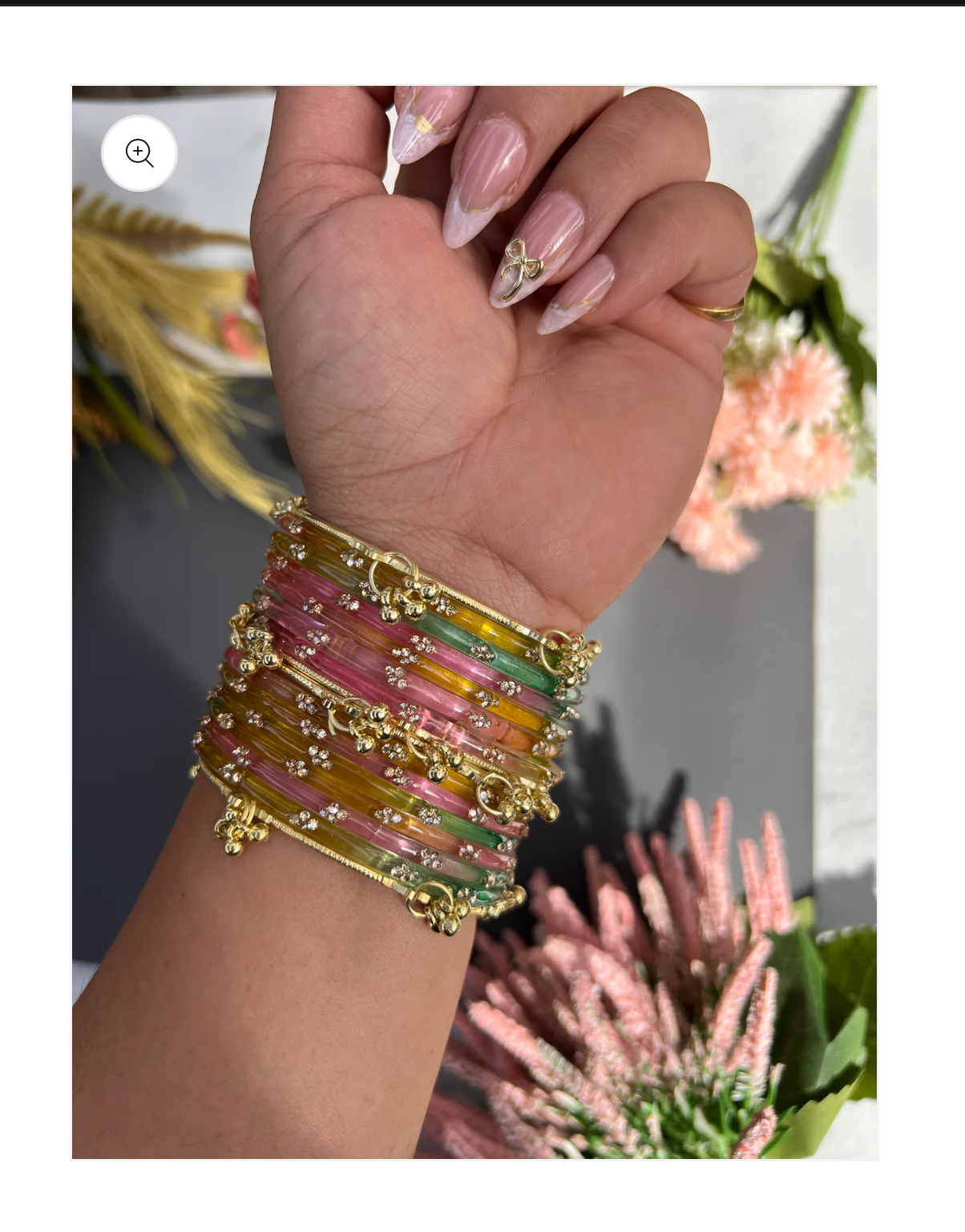 Three Stone Pastel Multicolour Bangles Set
